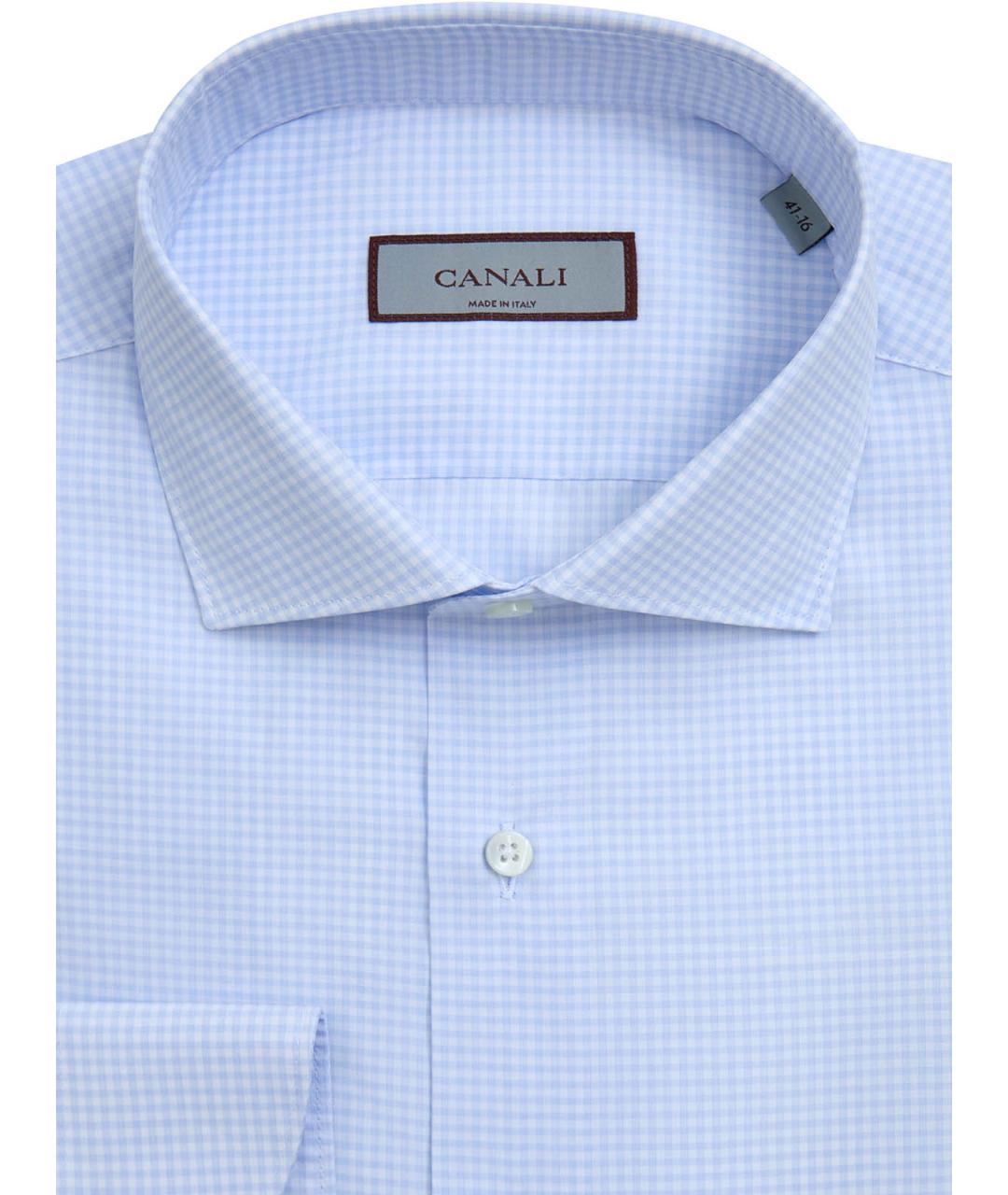 CANALI Голубая хлопковая кэжуал рубашка, фото 2