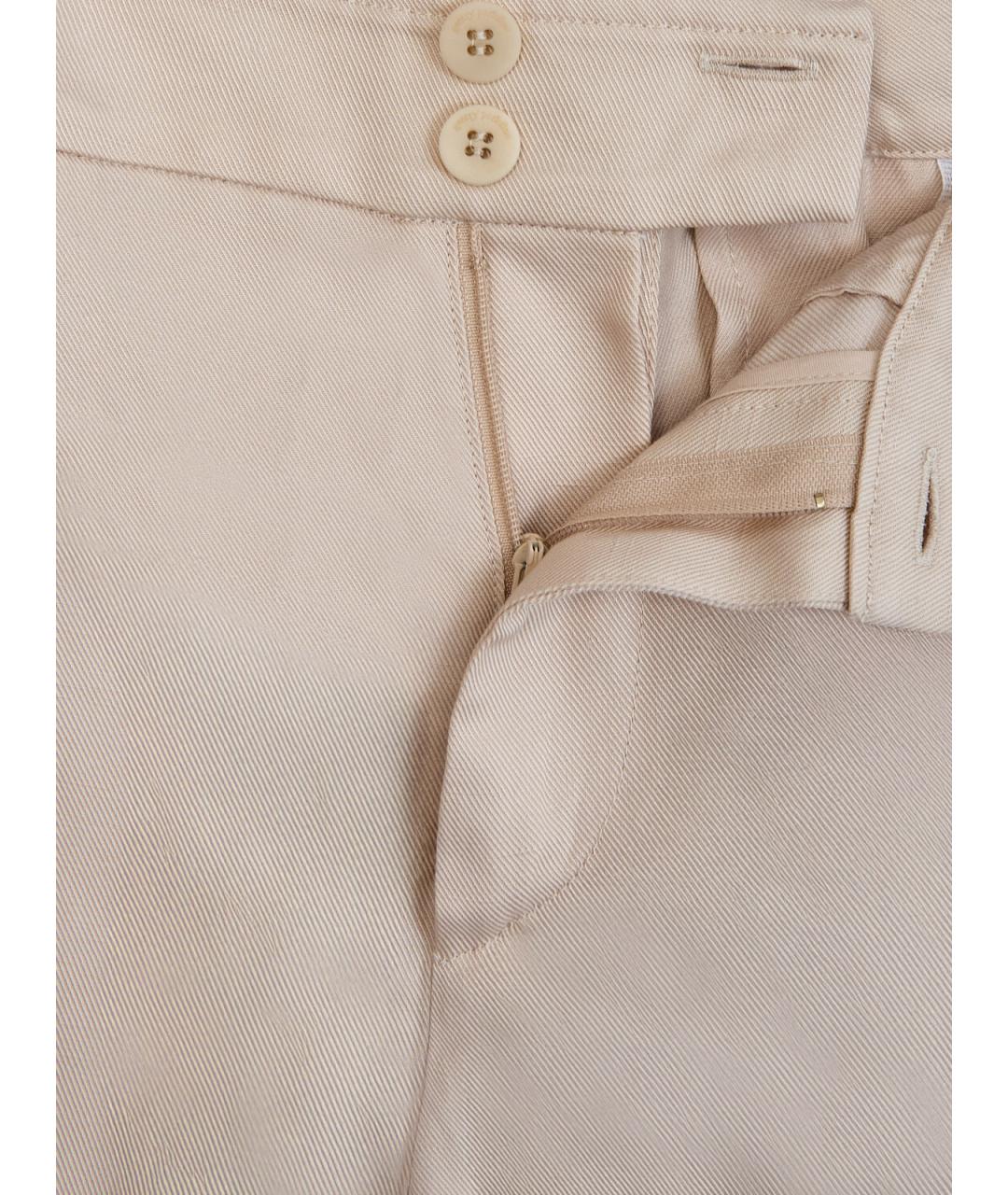 GENTRY PORTOFINO Бежевые прямые брюки, фото 6