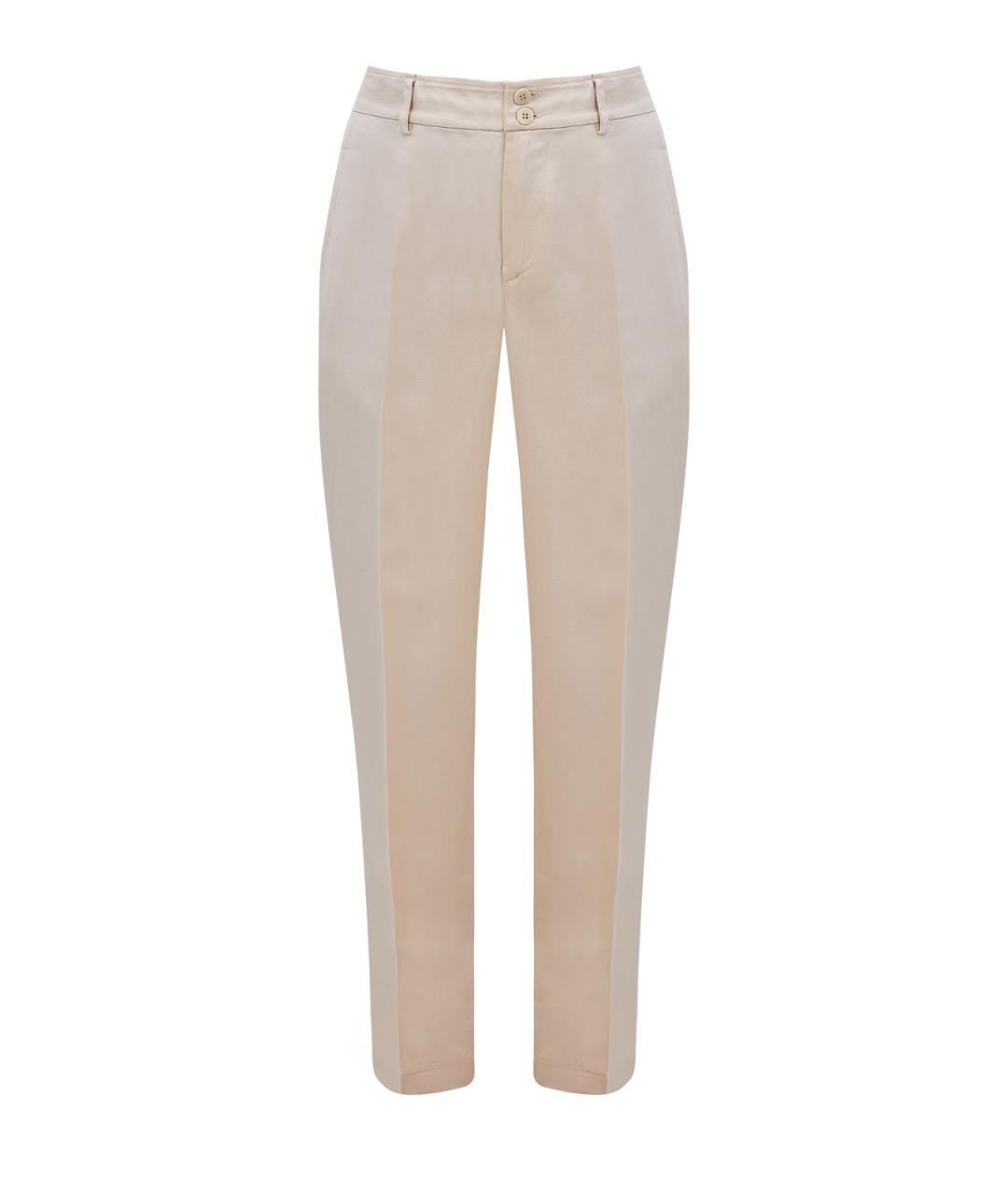 GENTRY PORTOFINO Бежевые прямые брюки, фото 1