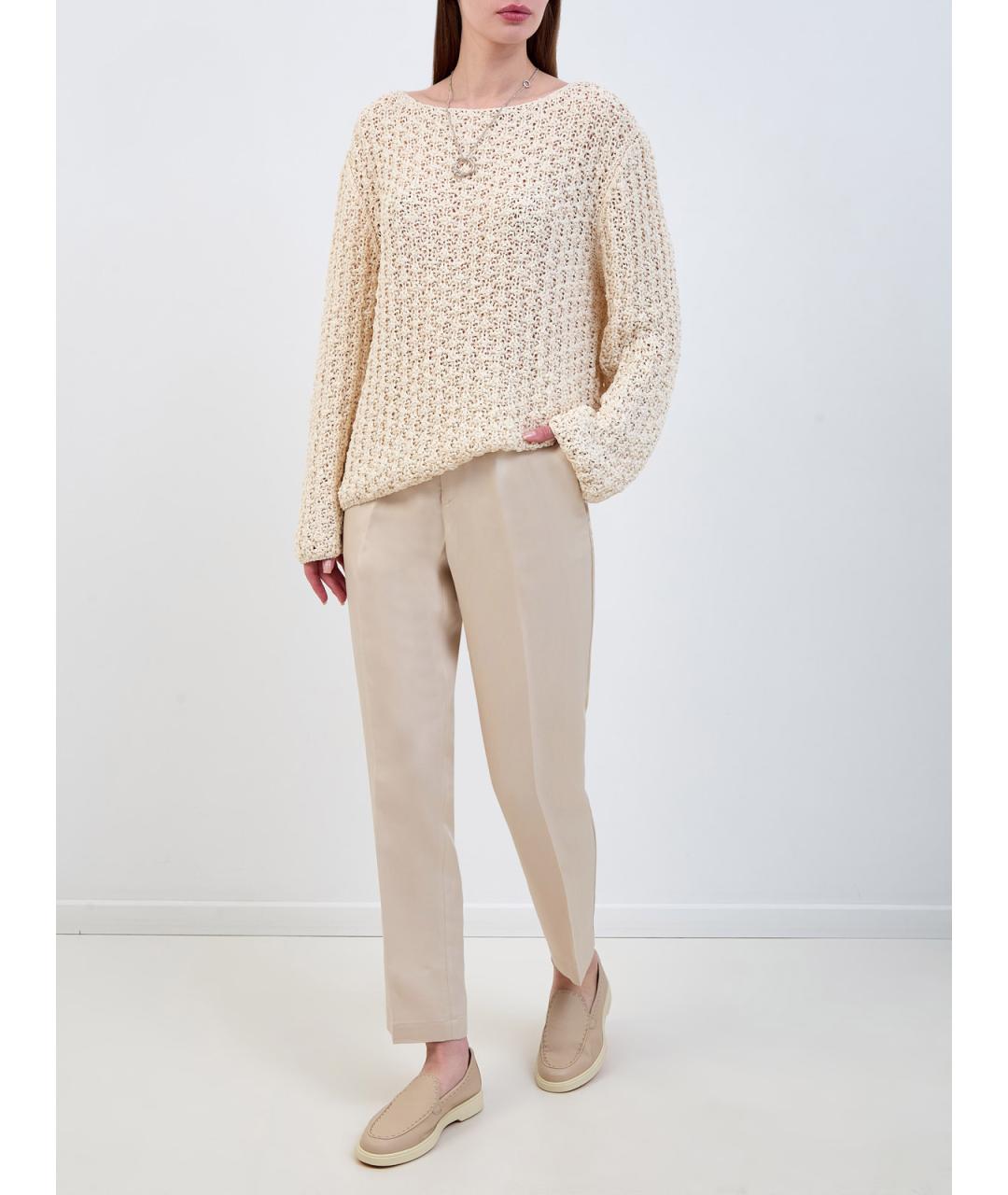 GENTRY PORTOFINO Бежевые прямые брюки, фото 2