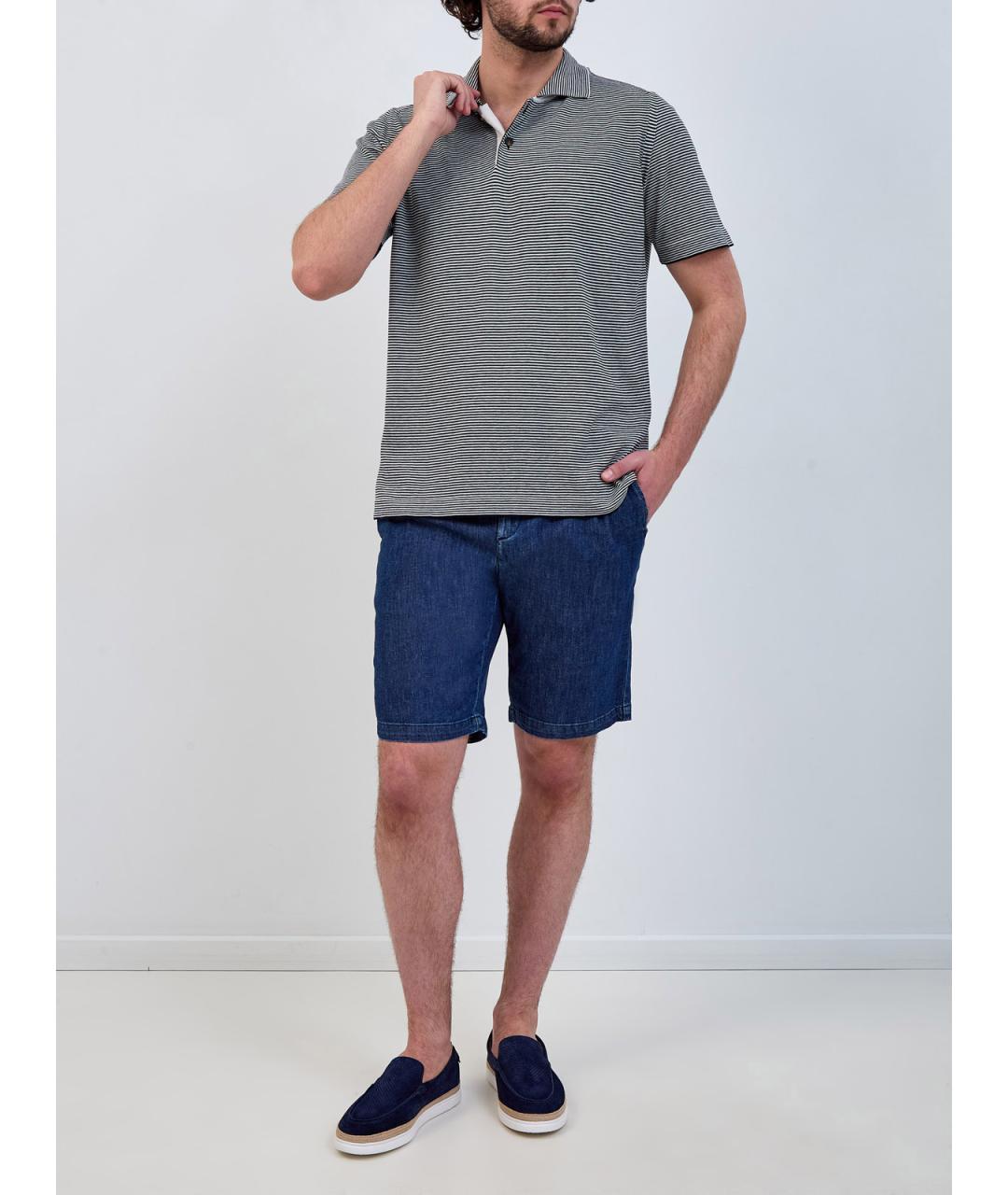 ELEVENTY Синее поло с коротким рукавом, фото 2