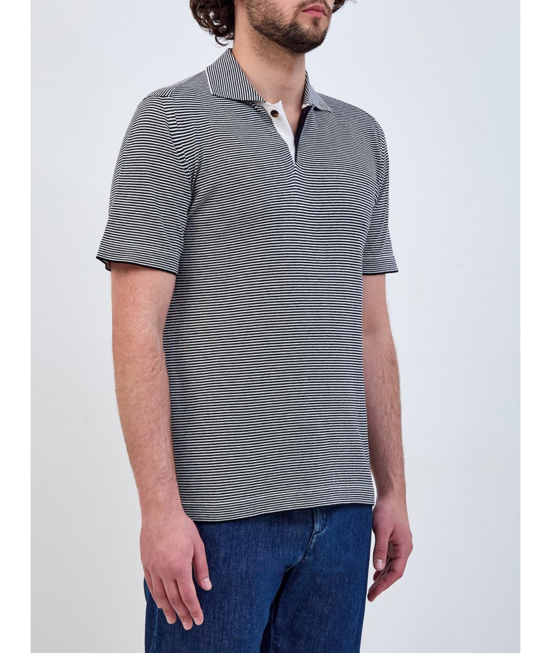 ELEVENTY Синее поло с коротким рукавом, фото 3