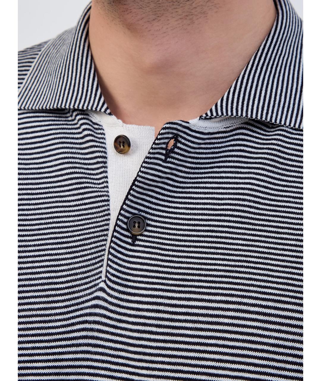 ELEVENTY Синее поло с коротким рукавом, фото 5