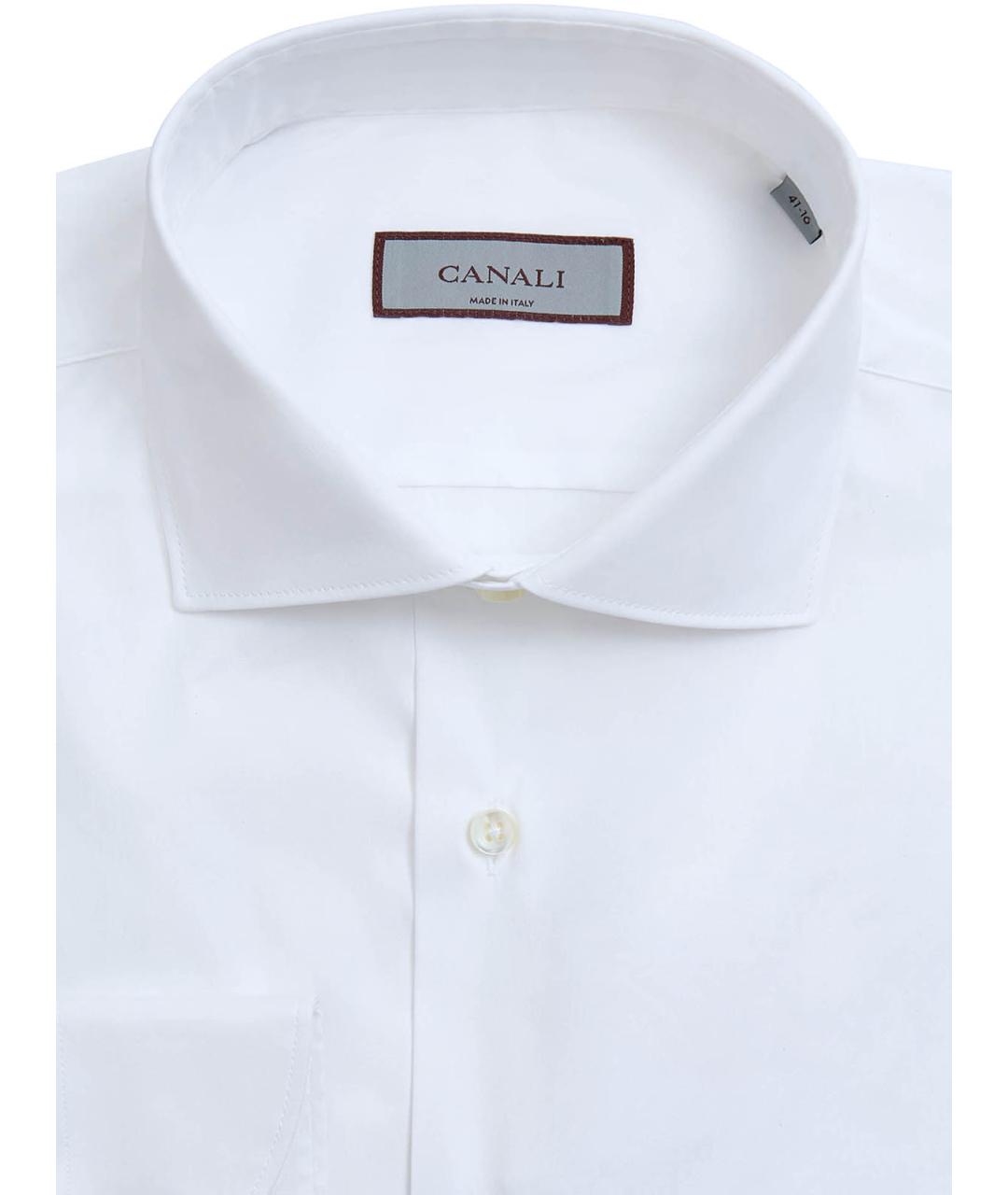 CANALI Белая хлопковая классическая рубашка, фото 2