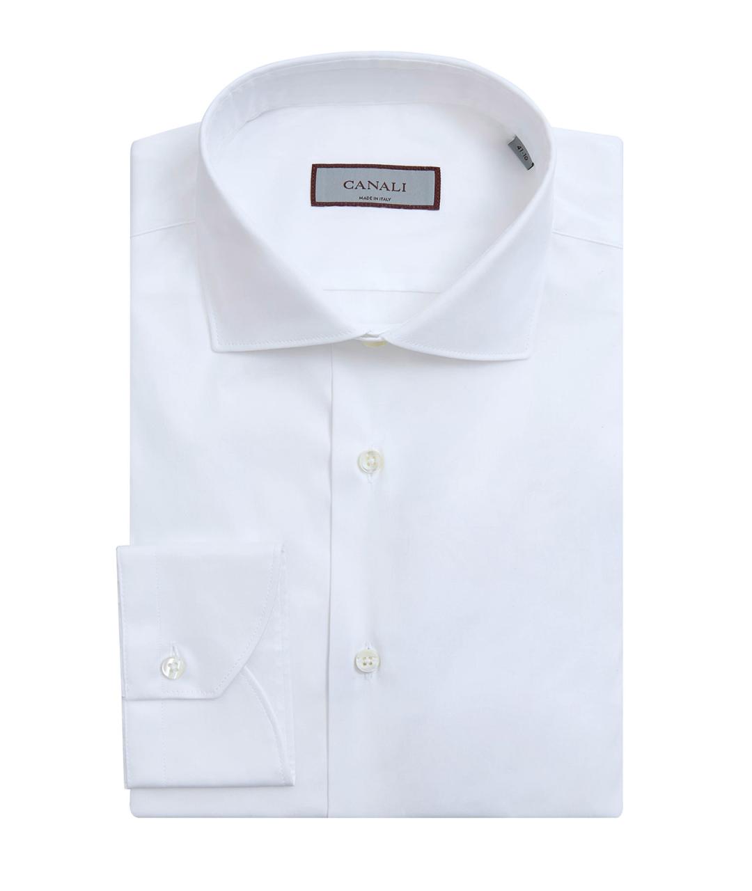 CANALI Белая хлопковая классическая рубашка, фото 1
