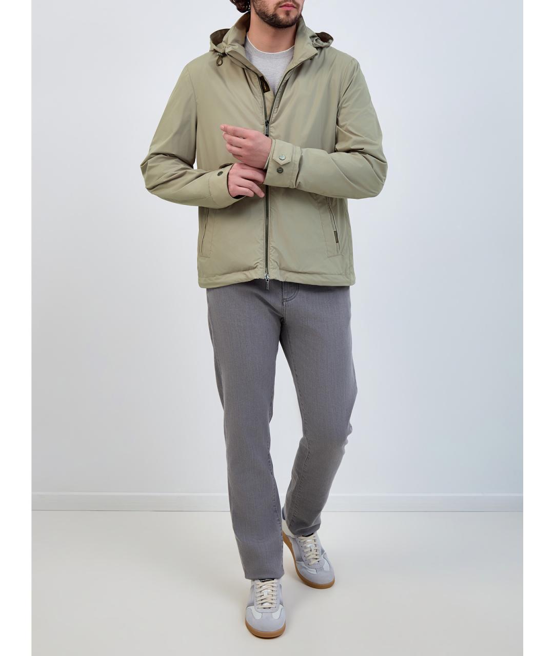 MOORER Бежевая полиэстеровая куртка, фото 2