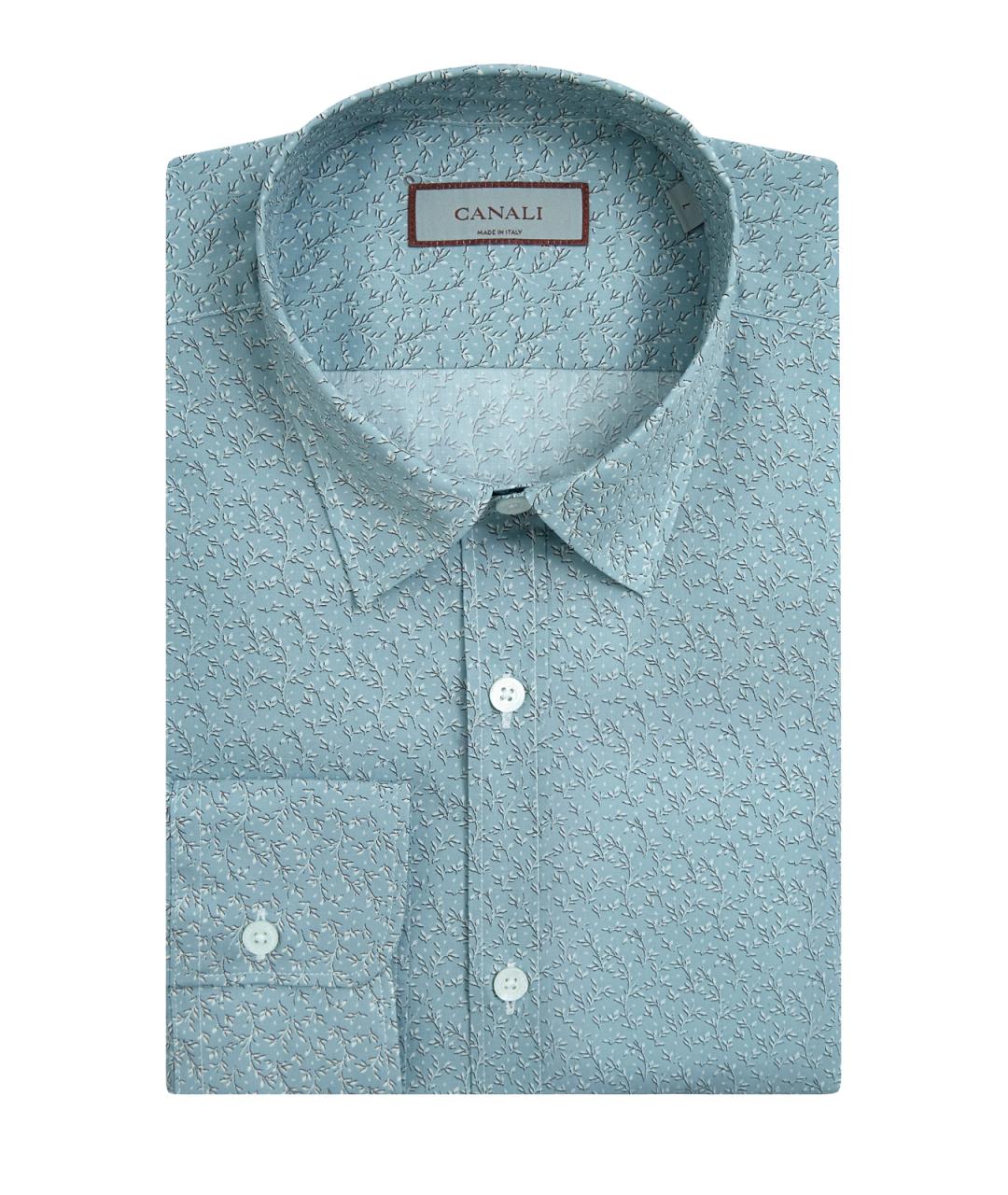 CANALI Зеленая хлопковая кэжуал рубашка, фото 1
