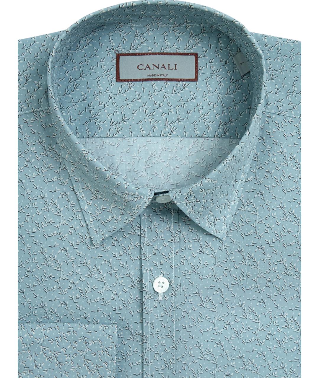 CANALI Зеленая хлопковая кэжуал рубашка, фото 2