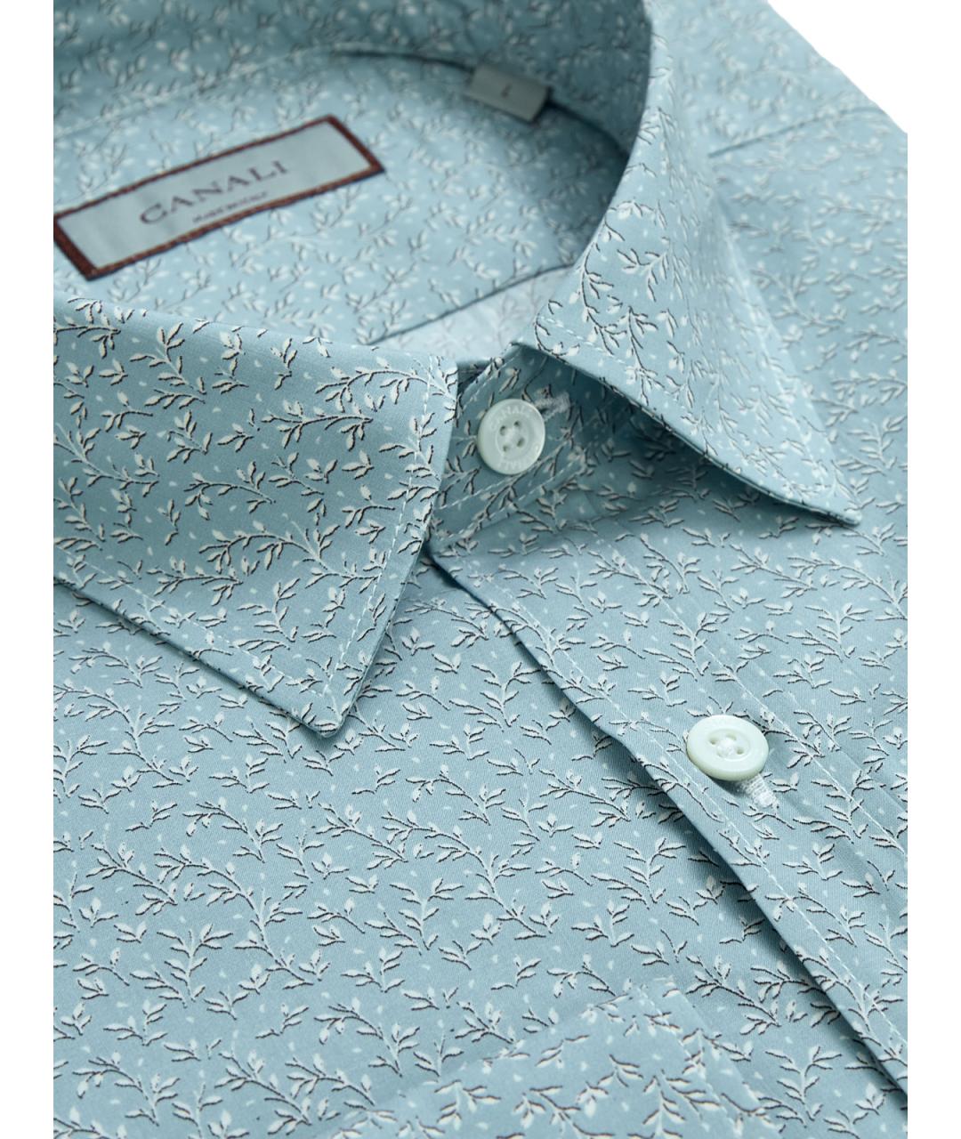 CANALI Зеленая хлопковая кэжуал рубашка, фото 3