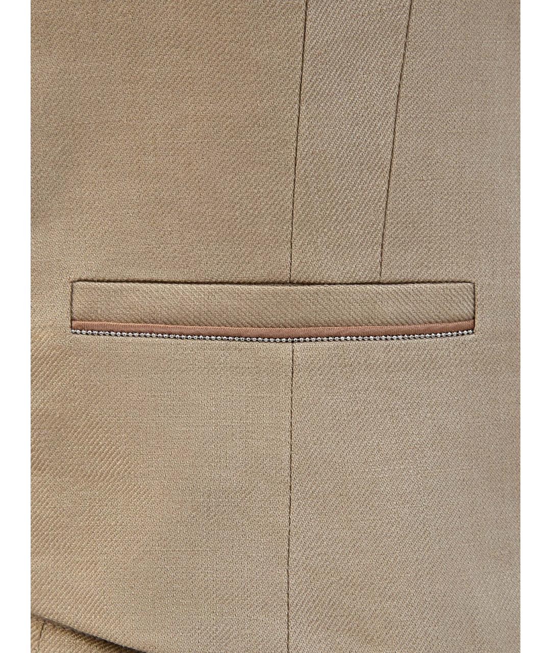 PESERICO Бежевый льняной жилет, фото 5