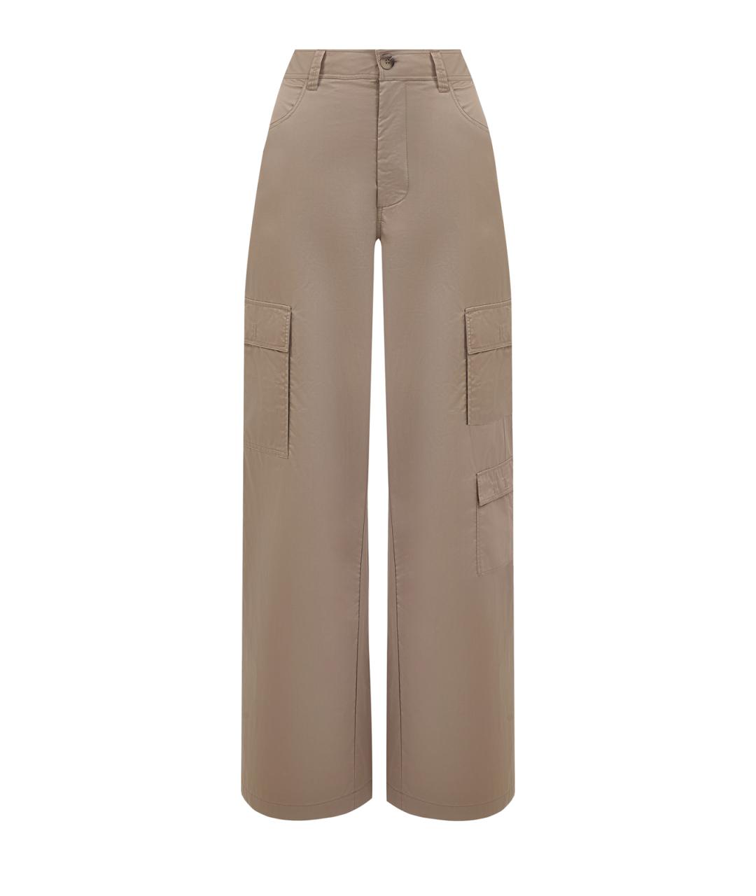 PARAJUMPERS Бежевые хлопковые брюки широкие, фото 1
