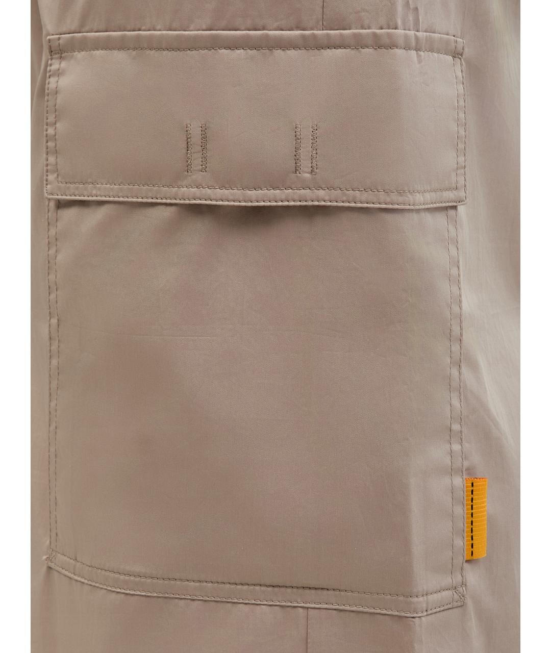 PARAJUMPERS Бежевые хлопковые брюки широкие, фото 5