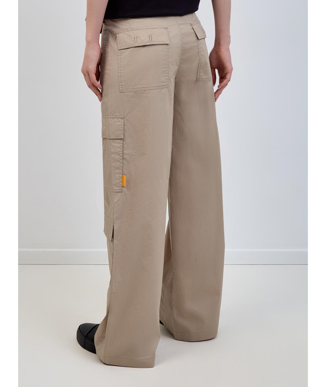 PARAJUMPERS Бежевые хлопковые брюки широкие, фото 4