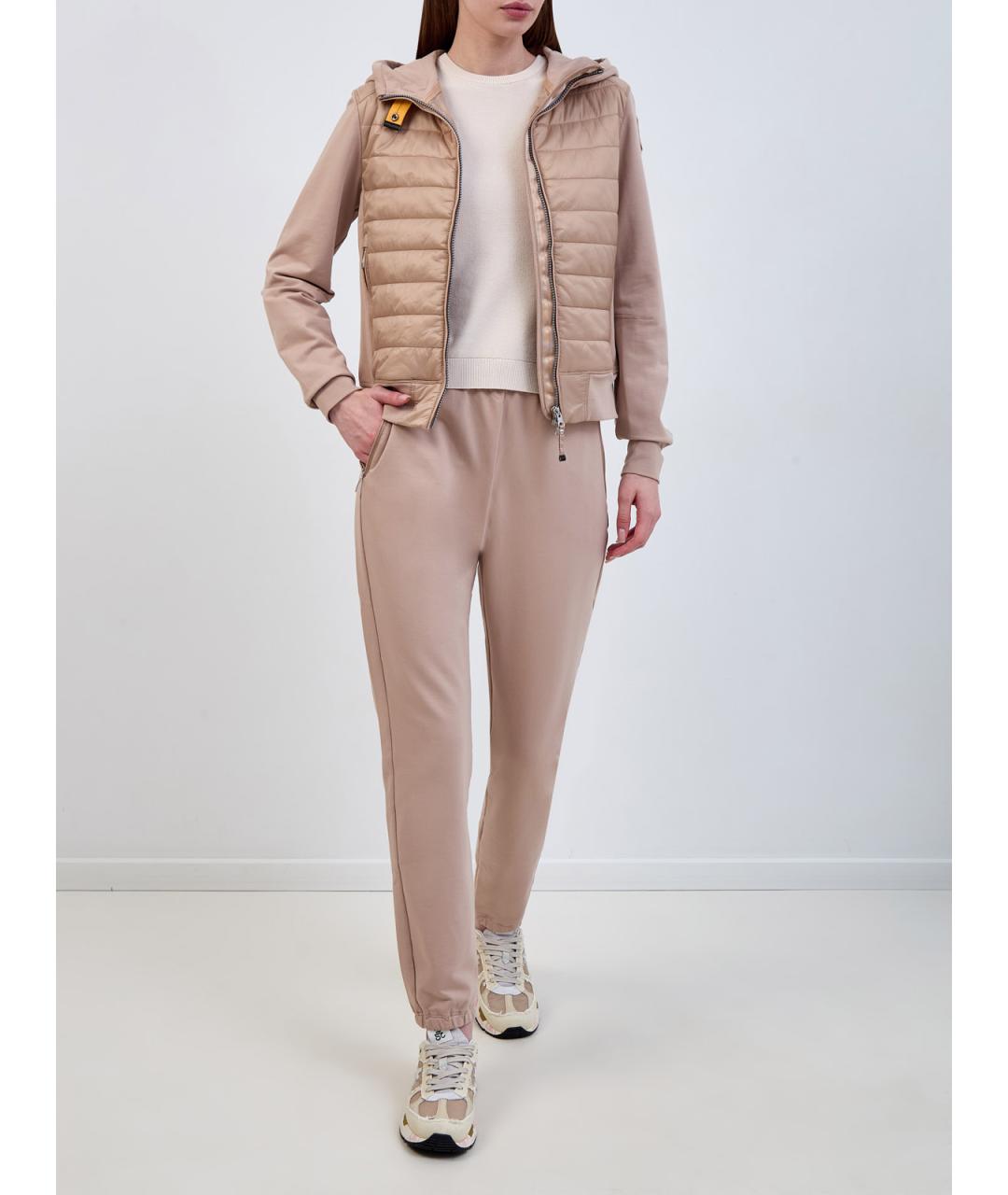 PARAJUMPERS Бежевые хлопковые спортивные брюки и шорты, фото 2