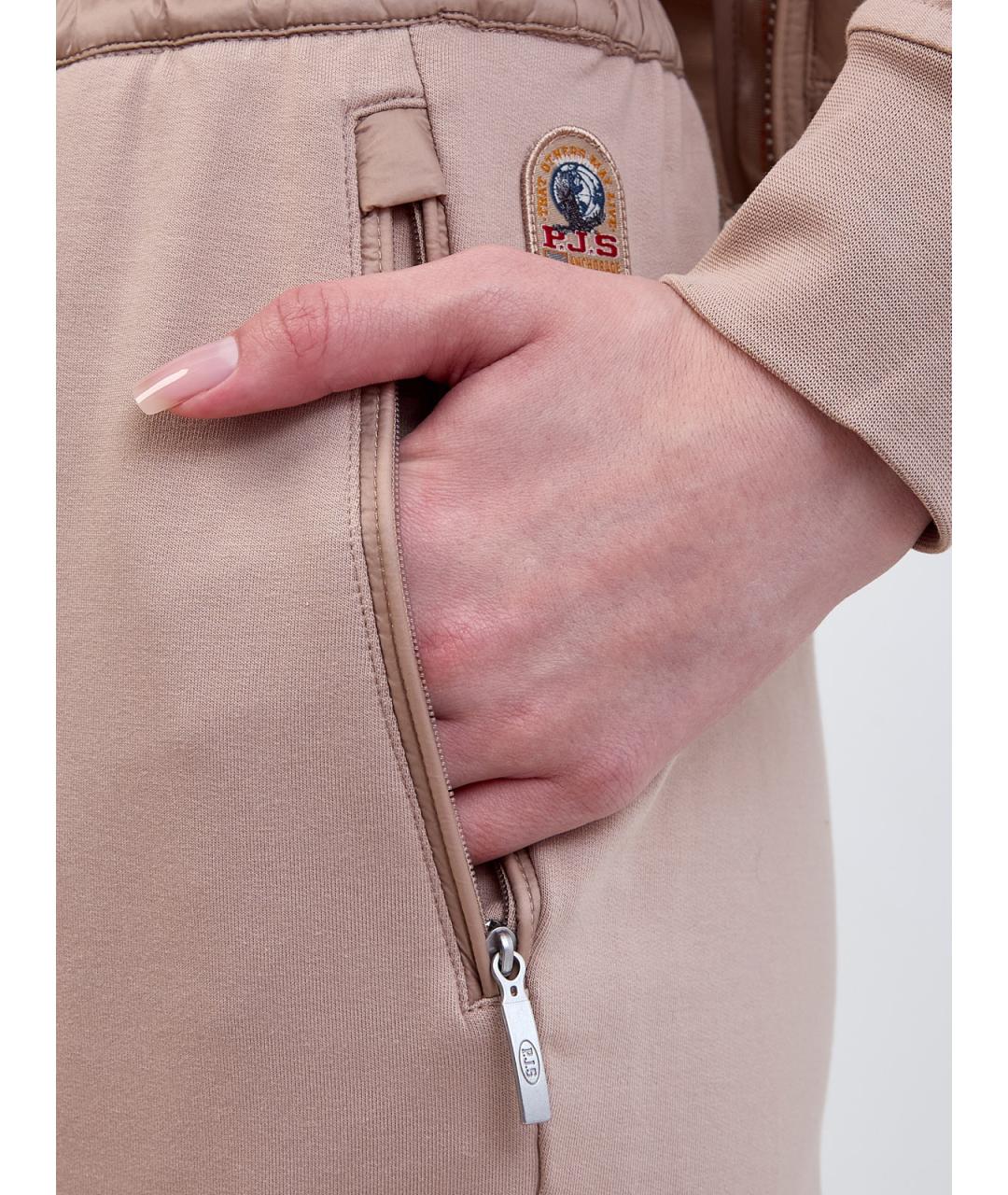 PARAJUMPERS Бежевые хлопковые спортивные брюки и шорты, фото 5