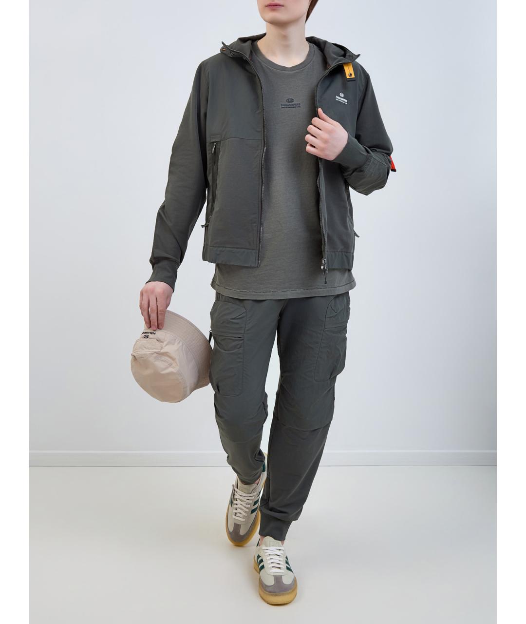 PARAJUMPERS Зеленые хлопковые повседневные брюки, фото 2