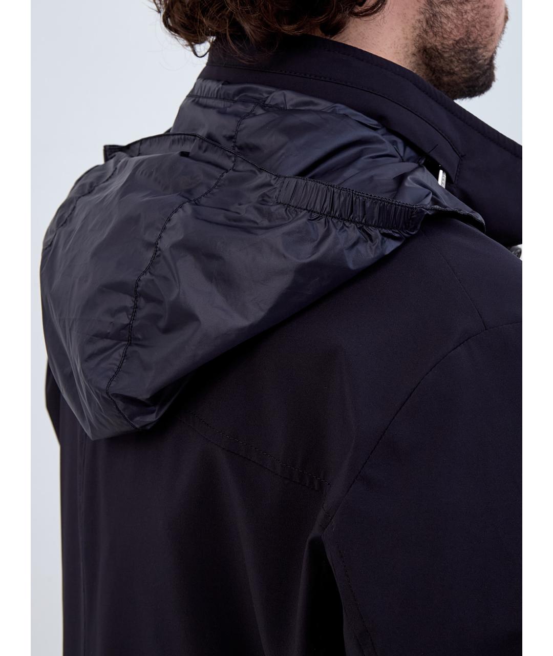 MOORER Черный полиамидовый тренч / плащ, фото 3