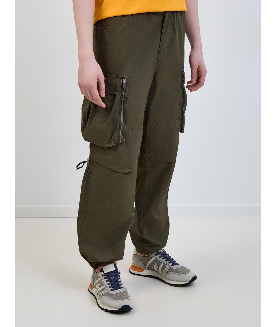 PARAJUMPERS Зеленые хлопковые повседневные брюки, фото 3