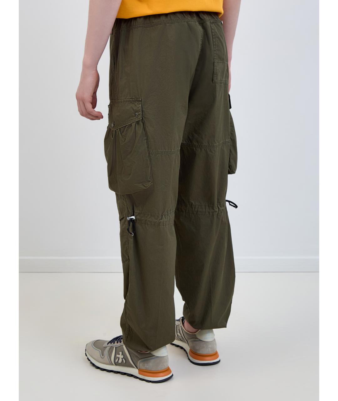 PARAJUMPERS Зеленые хлопковые повседневные брюки, фото 4