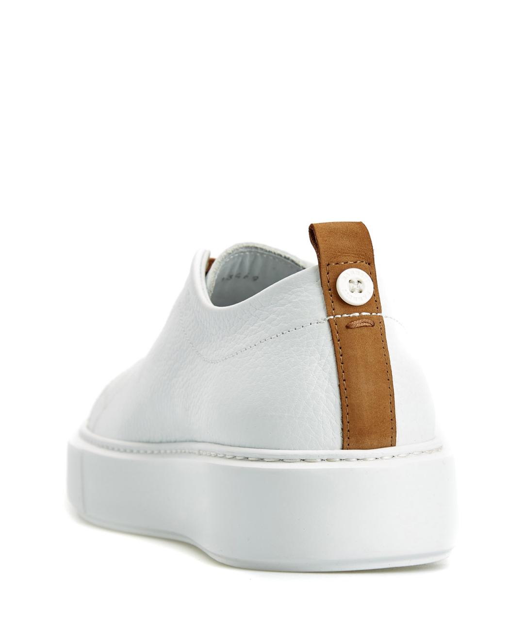 BARRETT Белые кожаные низкие кроссовки / кеды, фото 4