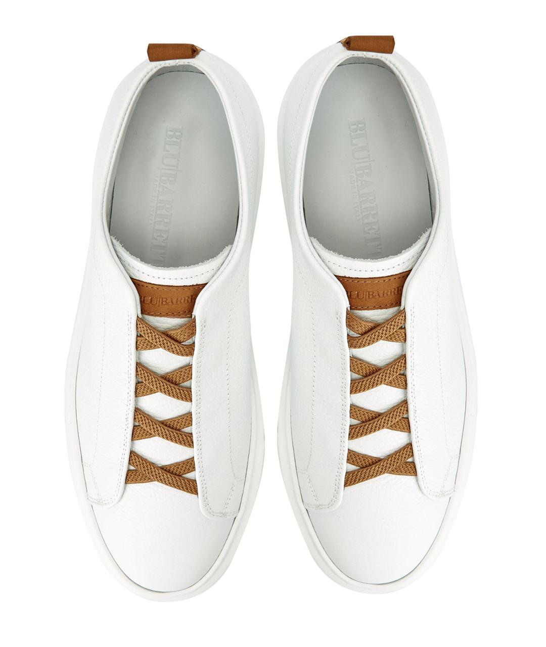BARRETT Белые кожаные низкие кроссовки / кеды, фото 6