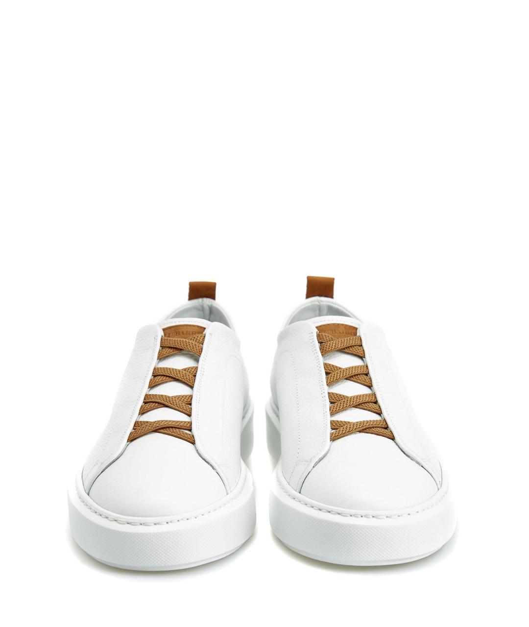 BARRETT Белые кожаные низкие кроссовки / кеды, фото 5