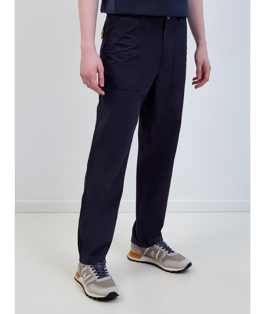 PARAJUMPERS Синие хлопковые повседневные брюки, фото 3