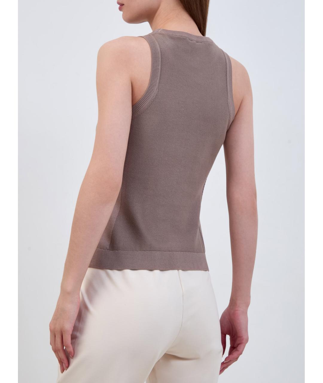 PARAJUMPERS Коричневая хлопковая майка, фото 4