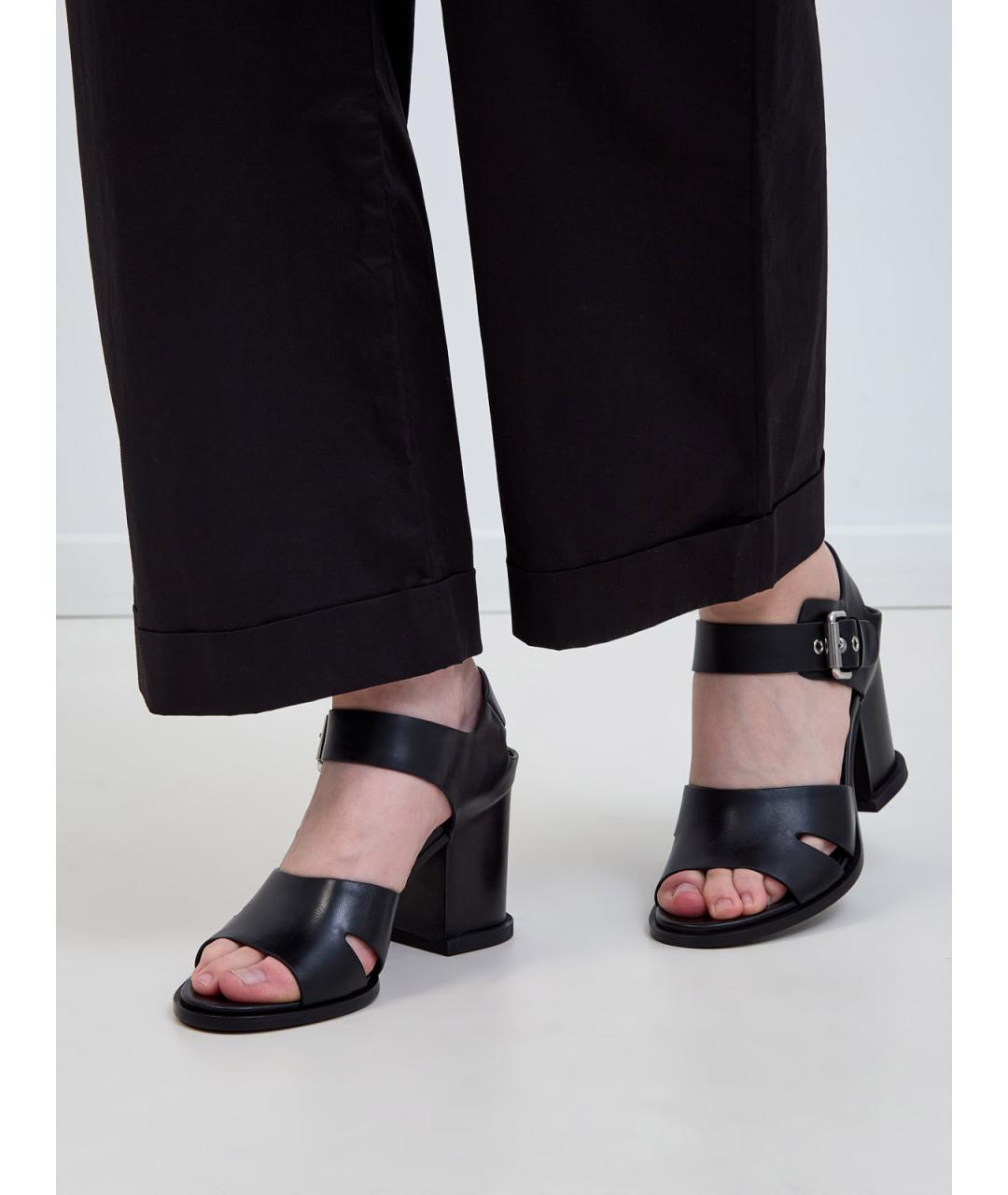 PREMIATA Черные кожаные босоножки, фото 2
