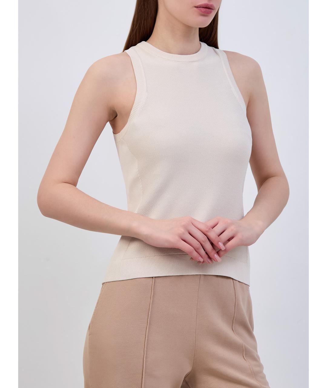 PARAJUMPERS Бежевая хлопковая майка, фото 3