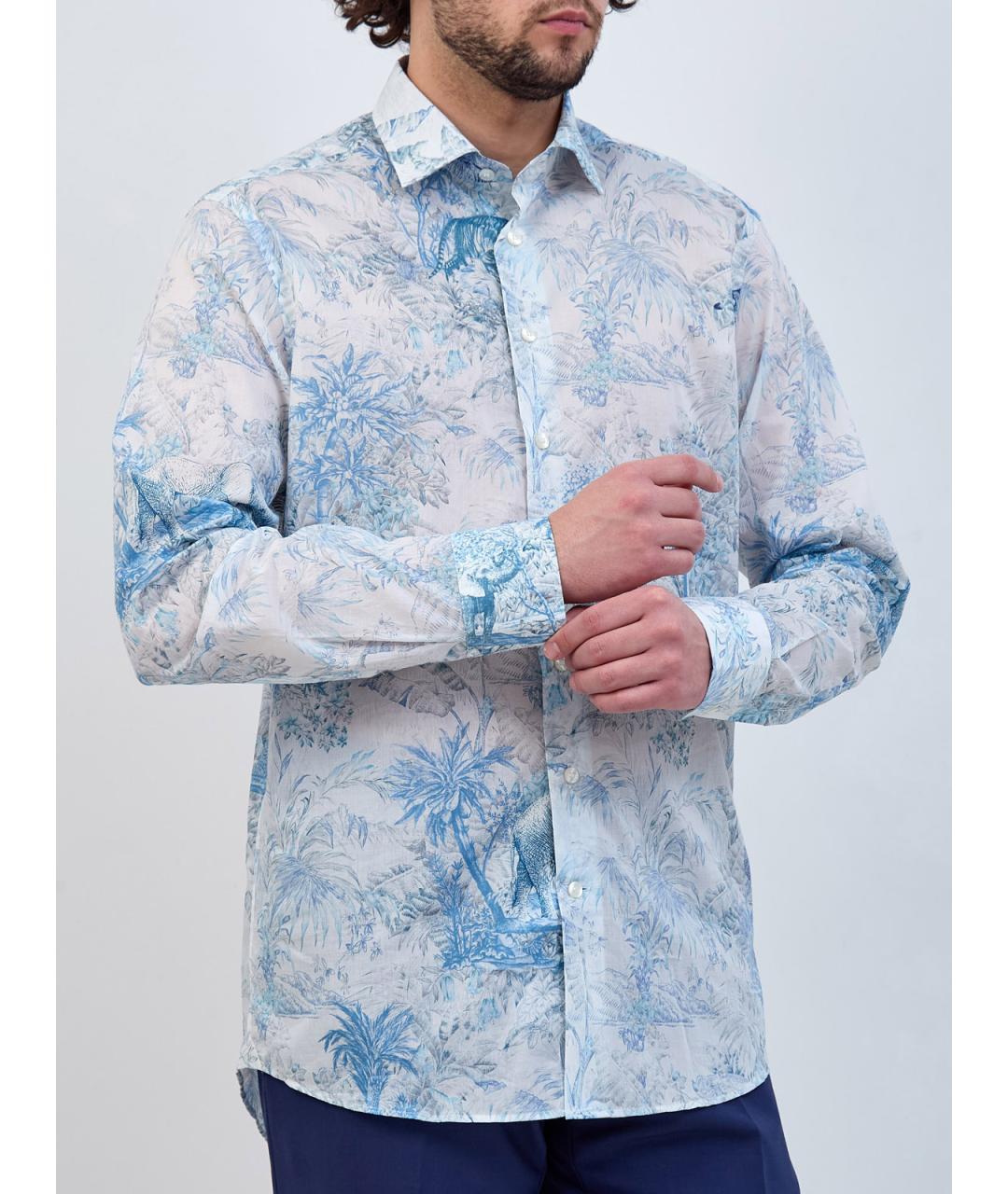 ETRO Голубая хлопковая кэжуал рубашка, фото 3