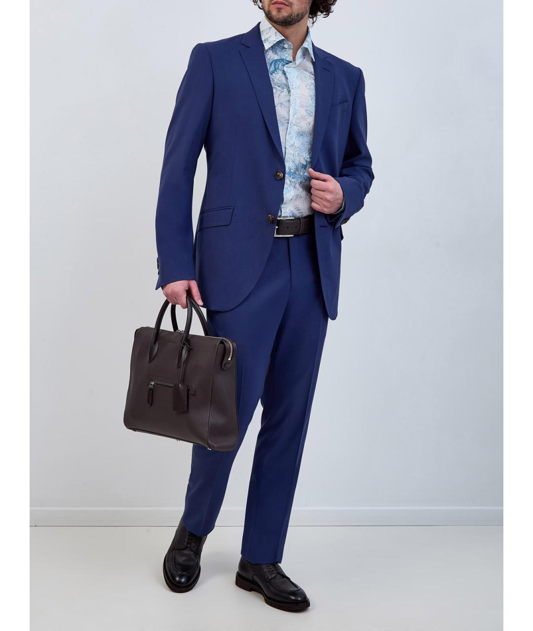 ETRO Голубая хлопковая кэжуал рубашка, фото 2