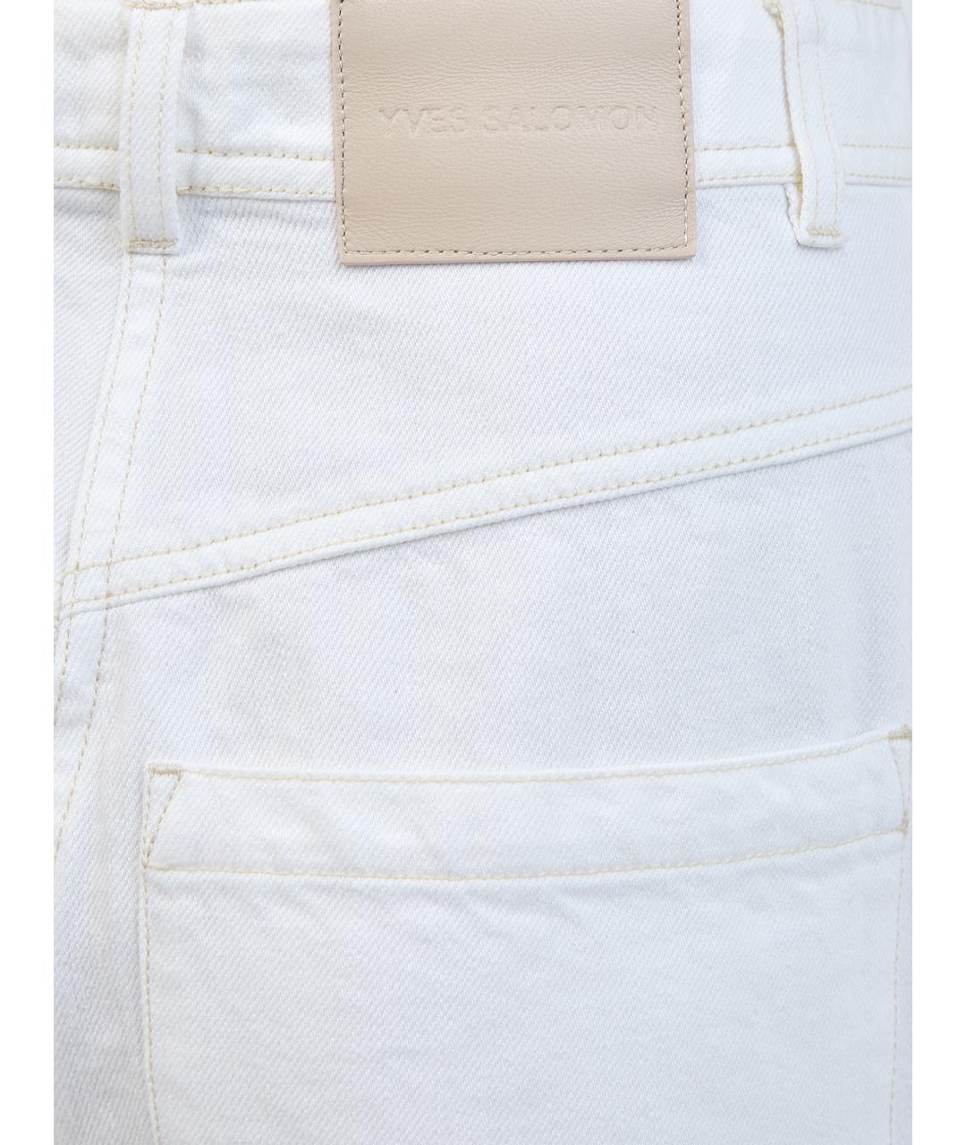 YVES SALOMON Белые хлопковые джинсы клеш, фото 5
