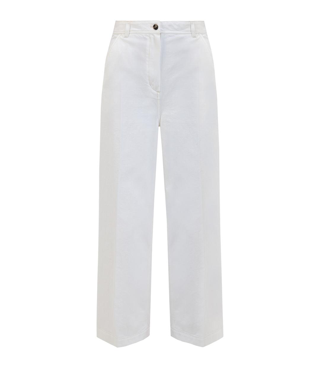 YVES SALOMON Белые хлопковые джинсы клеш, фото 1