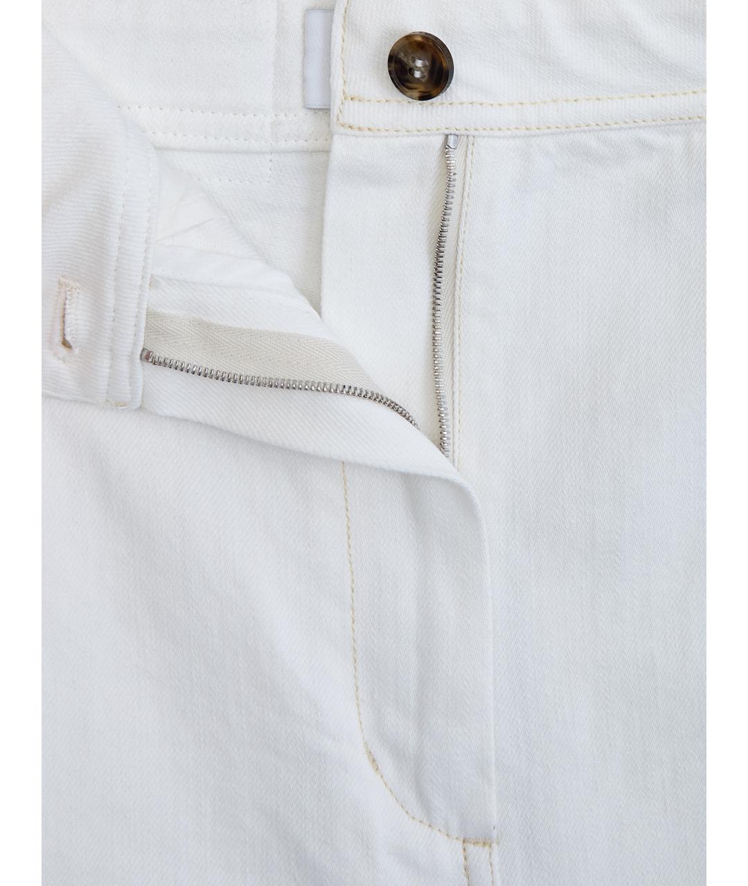 YVES SALOMON Белые хлопковые джинсы клеш, фото 6