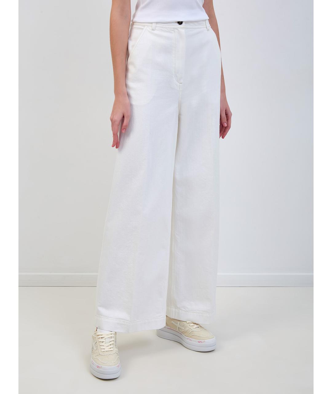 YVES SALOMON Белые хлопковые джинсы клеш, фото 3