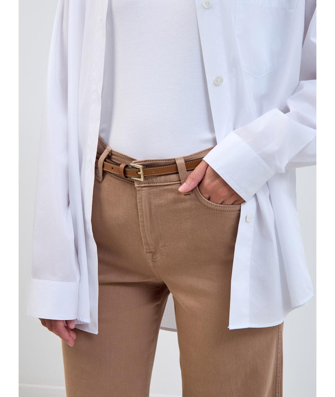 LORENA ANTONIAZZI Коричневый кожаный ремень, фото 2