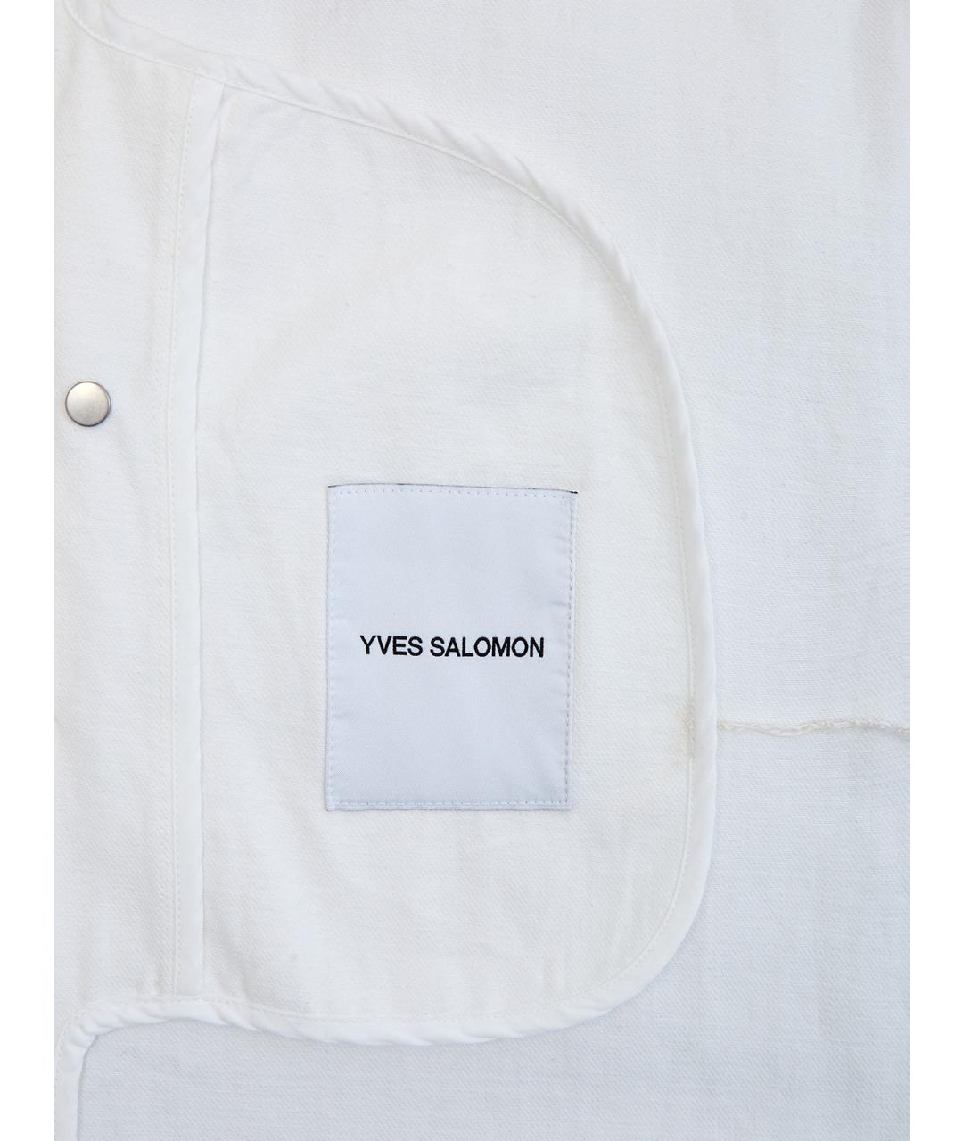 YVES SALOMON Белое хлопковое повседневное платье, фото 6