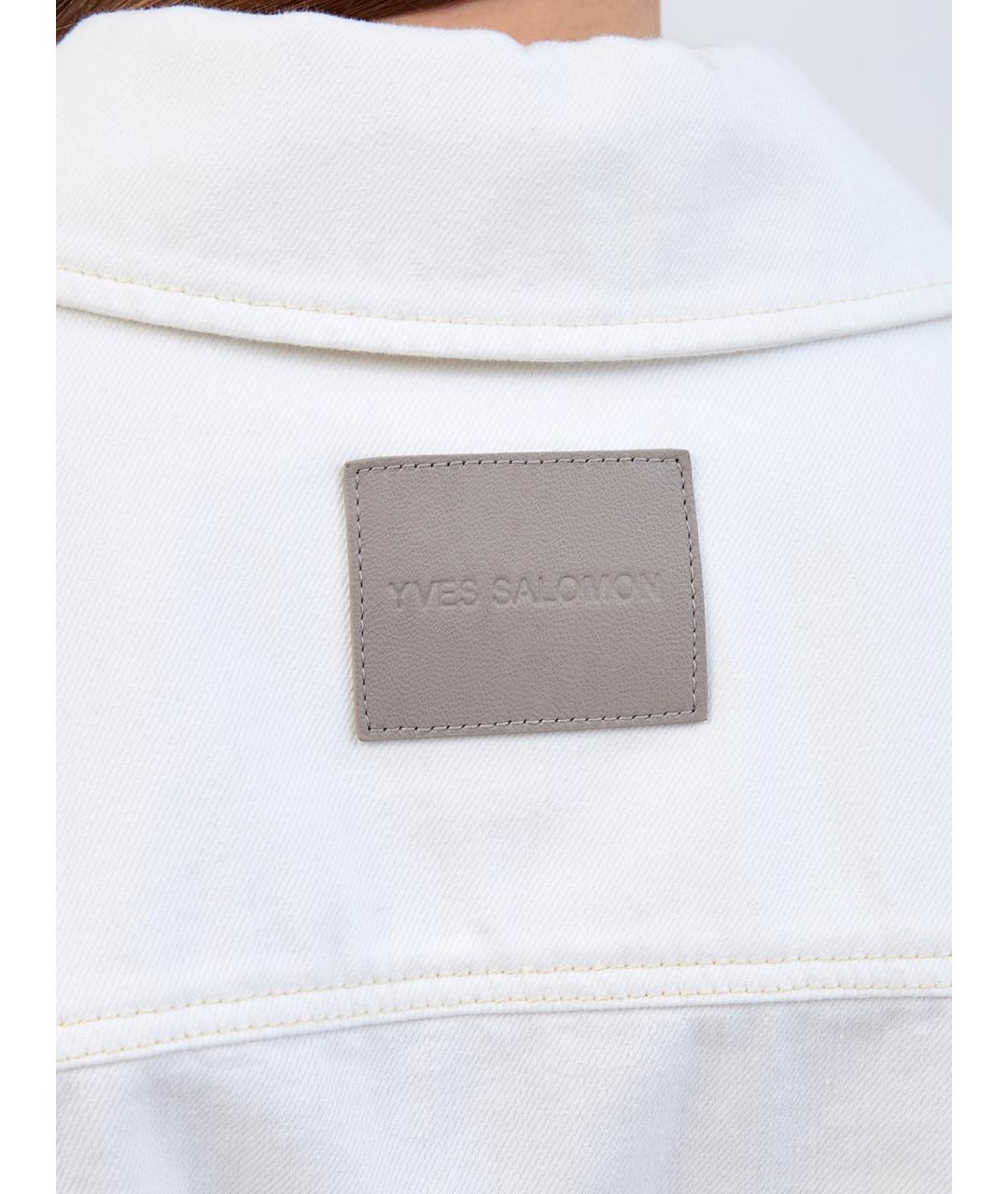 YVES SALOMON Белое хлопковое повседневное платье, фото 5