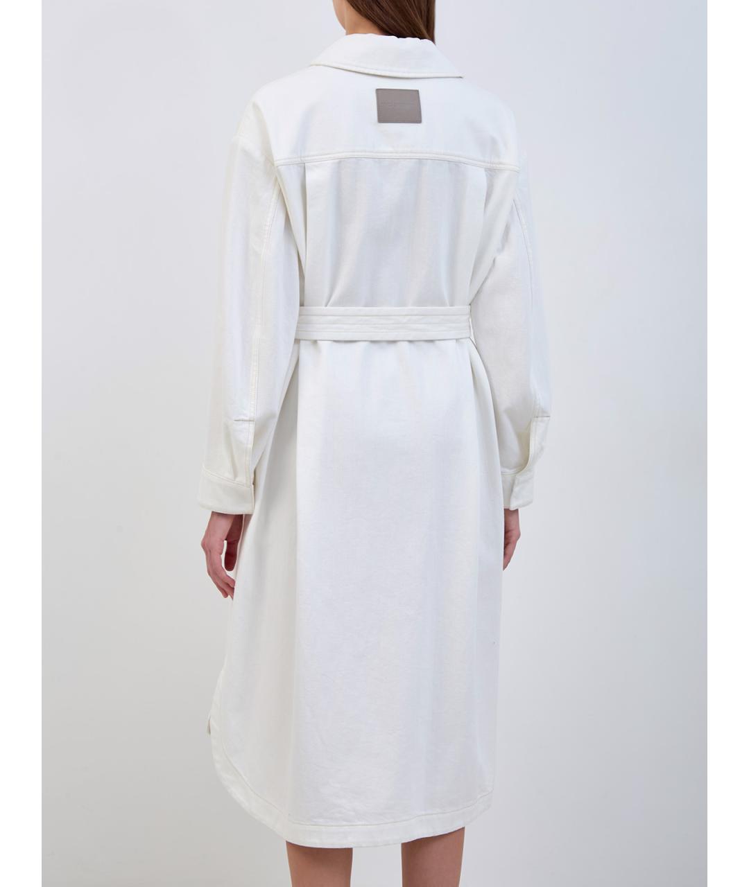YVES SALOMON Белое хлопковое повседневное платье, фото 4