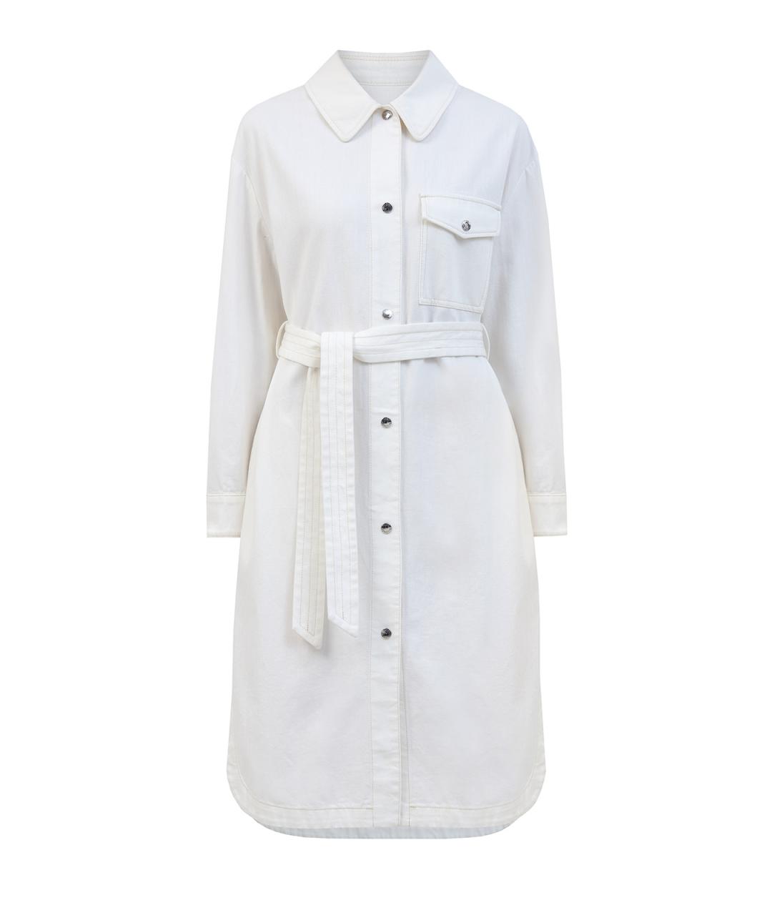 YVES SALOMON Белое хлопковое повседневное платье, фото 1