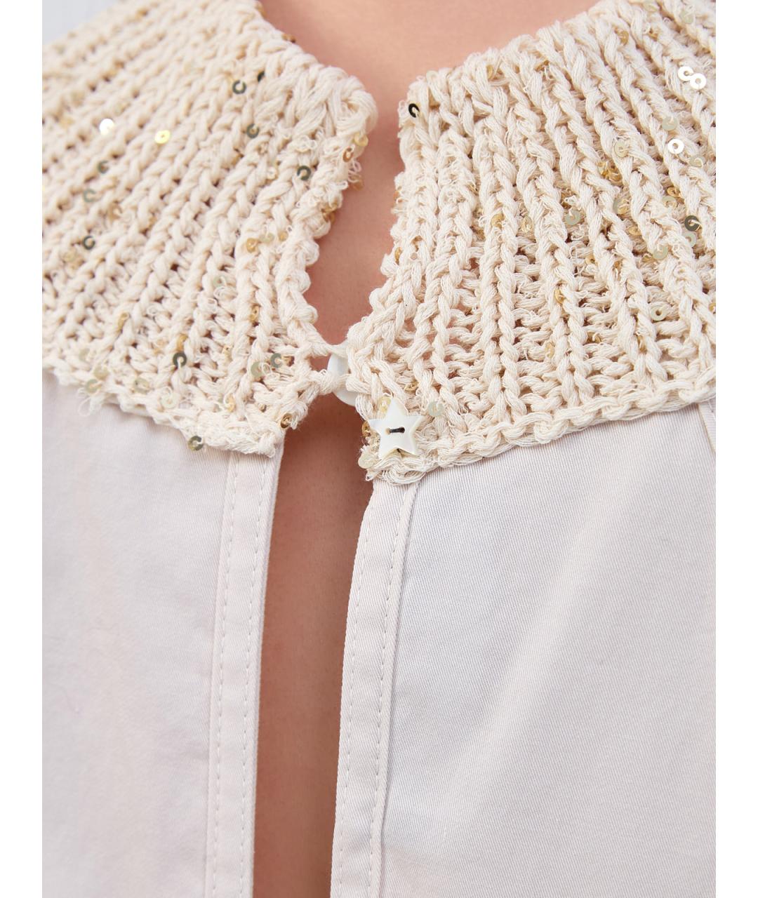 LORENA ANTONIAZZI Бежевая хлопковая блузы, фото 5