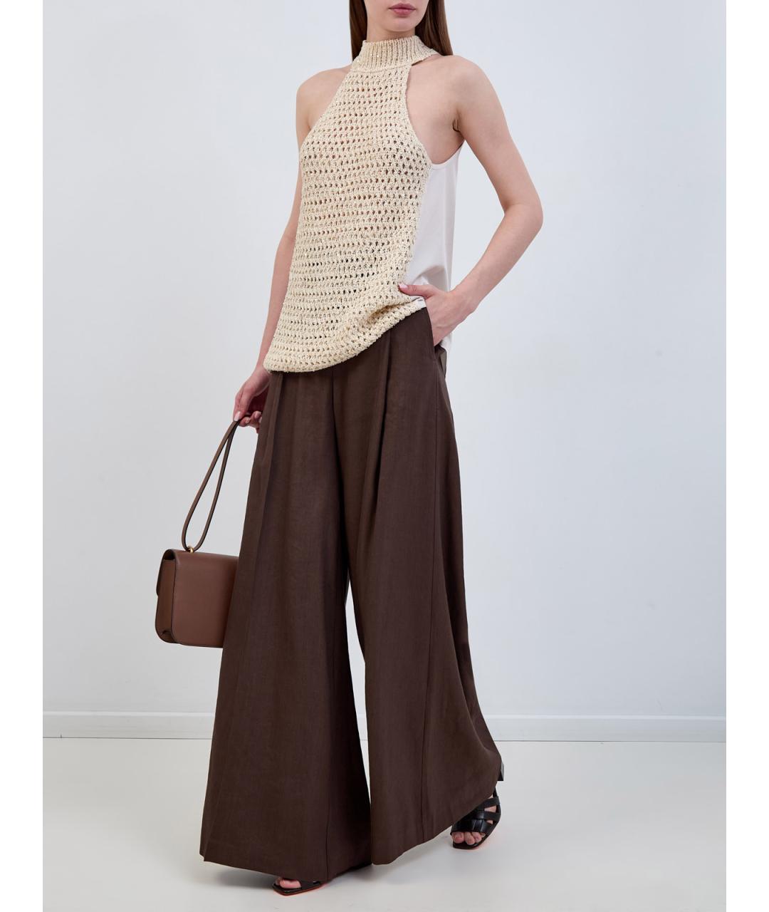 LORENA ANTONIAZZI Бежевая хлопковая блузы, фото 2