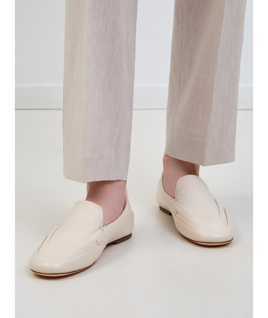 AGL Бежевые кожаные лоферы, фото 2