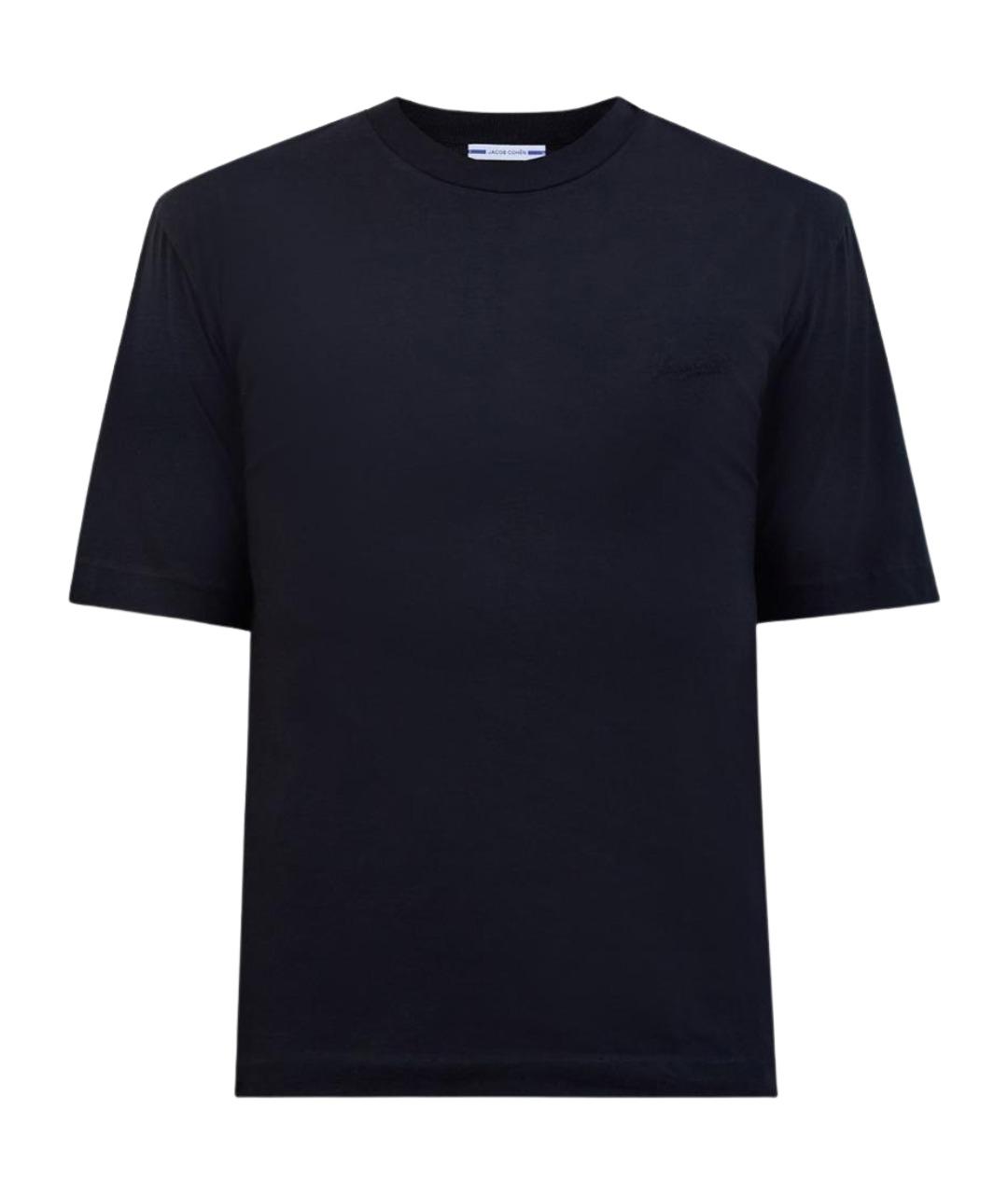 JACOB COHEN Черная хлопковая футболка, фото 1