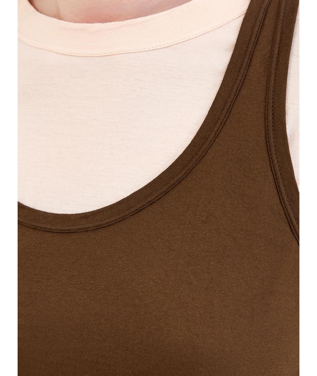 JACOB COHEN Коричневая хлопковая майка, фото 5
