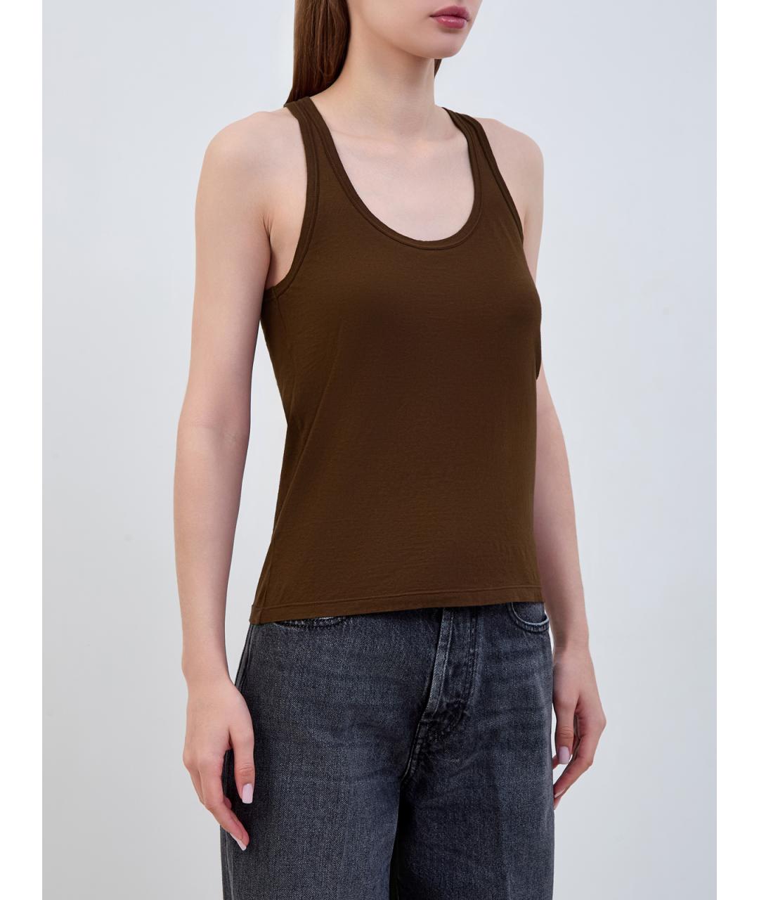 JACOB COHEN Коричневая хлопковая майка, фото 3