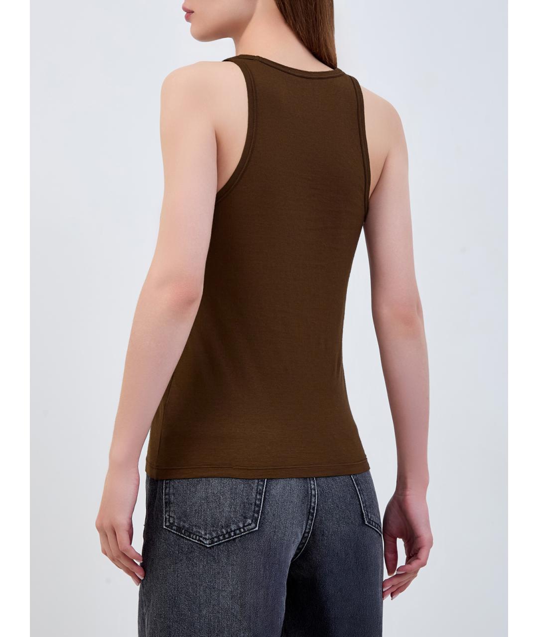 JACOB COHEN Коричневая хлопковая майка, фото 4