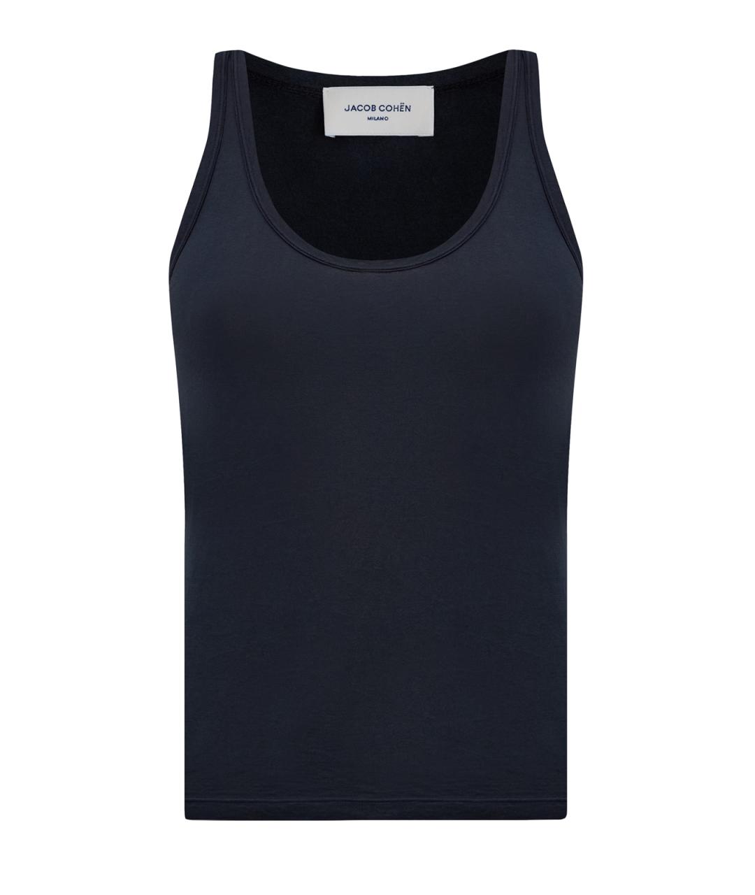 JACOB COHEN Темно-синяя хлопковая майка, фото 1