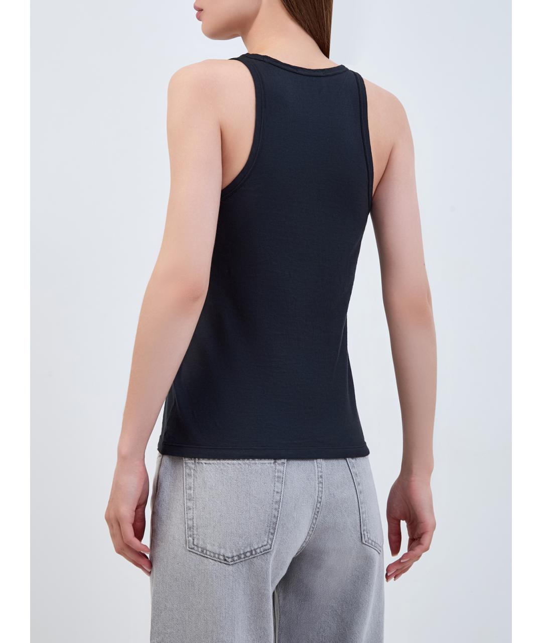 JACOB COHEN Темно-синяя хлопковая майка, фото 4